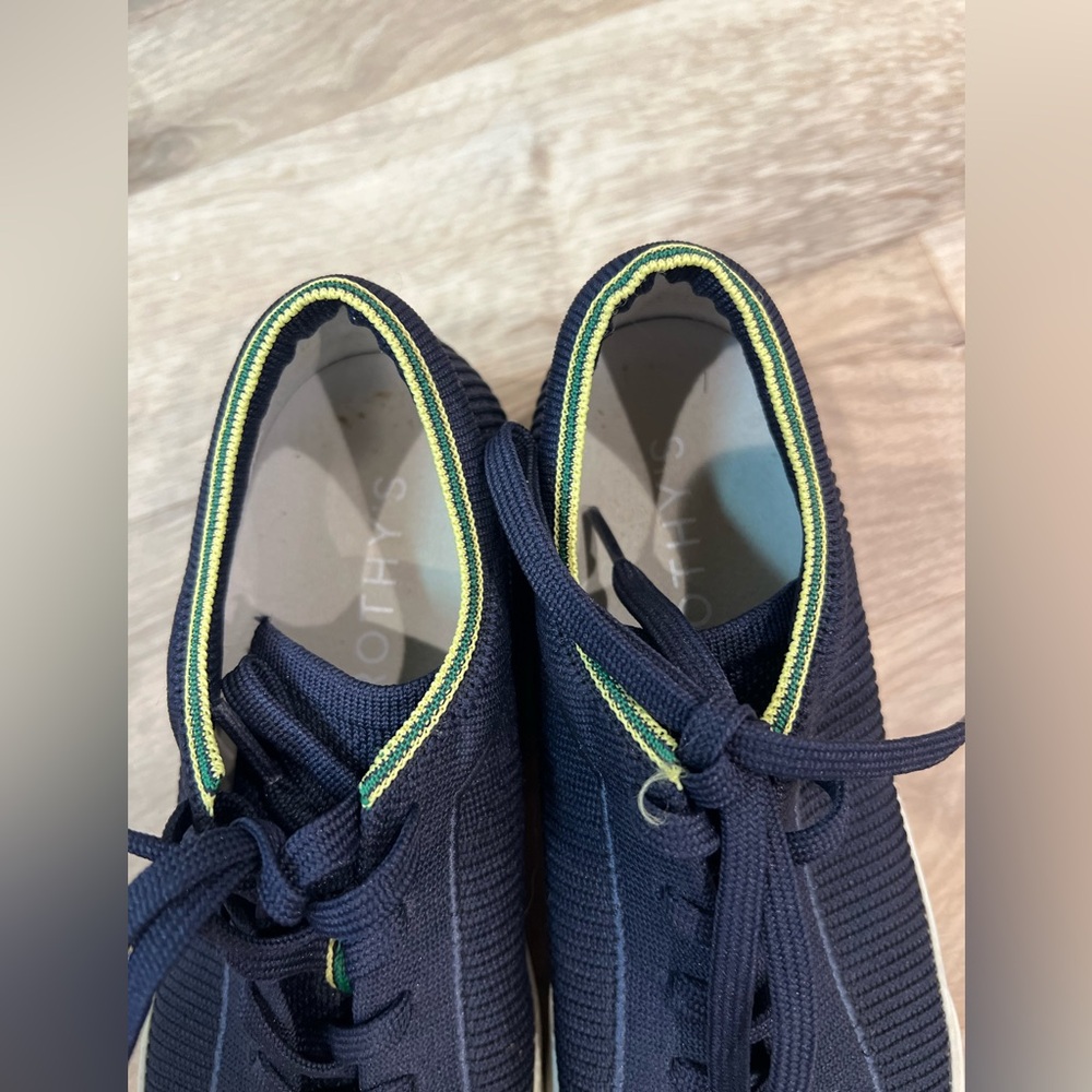 Rothy's Navy and Lime Green Sneakers - Picture 4 of 7